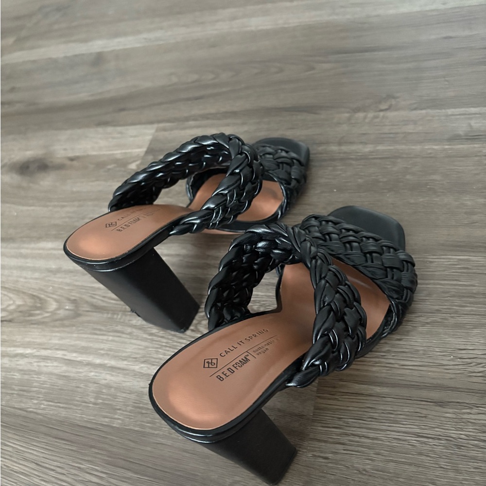 Call It Spring Black Braided Mules - Picture 2 of 5